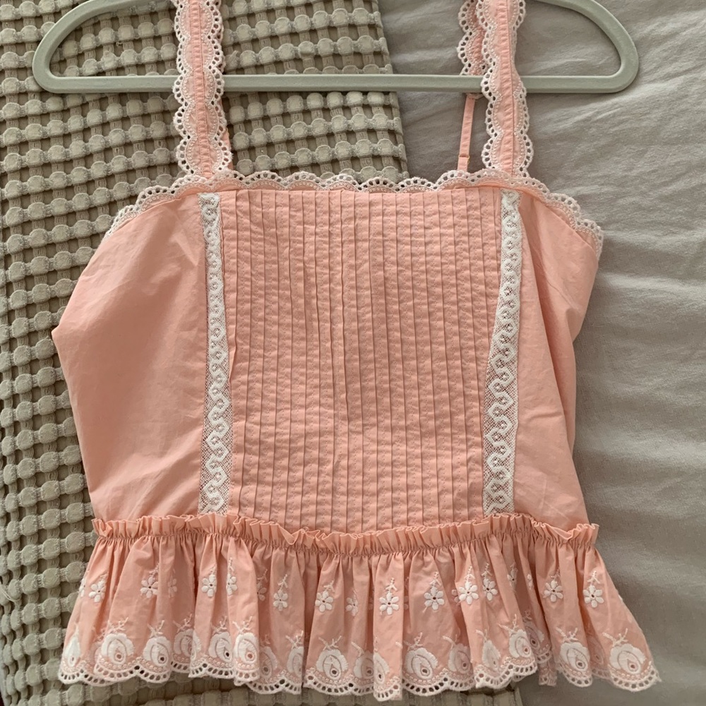 LOVE SHACK FANCY SKIPPER BUSTIER BUBBLE BATH PINK